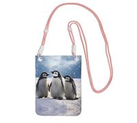 ESASAM Young Penguins With Snow A Large Capacity Crossbody Phone Case For Worry Free Travel