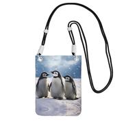 ESASAM Young Penguins With Snow A Large Capacity Crossbody Phone Case For Worry Free Travel