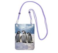 ESASAM Young Penguins With Snow A Large Capacity Crossbody Phone Case For Worry Free Travel
