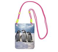 ESASAM Young Penguins With Snow A Large Capacity Crossbody Phone Case For Worry Free Travel