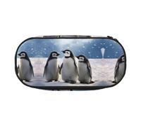 ESASAM Young Penguins with Snow Fashion Pencil Case-The Necessary Storage Space for Pens, Pencils and Stationery