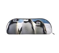 ESASAM Young Penguins with Snow Leather Semi-Circular Storage Bag, Semi-Circular Shape, Simple and Fashionable