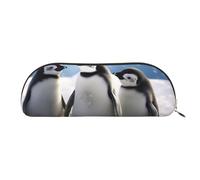 ESASAM Young Penguins with Snow Leather Semi-Circular Storage Bag, Semi-Circular Shape, Simple and Fashionable