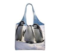 ESASAM Young Penguins With Snow Stylish Canvas One-Shoulder Commuter Bag-Suitable For Daily Use And Urban Exploration
