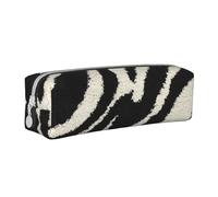 ESASAM Zebra Animal Leather Zipper Three-Dimensional Pencil Case, Simple and Elegant, Fashionable and Practical