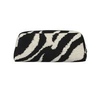 ESASAM Zebra Animal Leather Zipper Three-Dimensional Pencil Case, Simple and Elegant, Fashionable and Practical