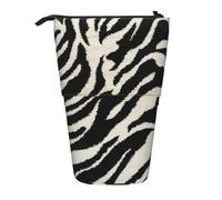 ESASAM Zebra Animal Vertical Retractable Pencil Case, Easy to Use, Adjustable Size According to Needs