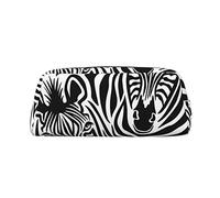 ESASAM Zebra Leather Zipper Three-Dimensional Pencil Case, Simple and Elegant, Fashionable and Practical