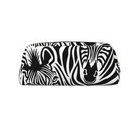 ESASAM Zebra Leather Zipper Three-Dimensional Pencil Case, Simple and Elegant, Fashionable and Practical