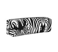 ESASAM Zebra Leather Zipper Three-Dimensional Pencil Case, Simple and Elegant, Fashionable and Practical
