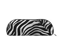ESASAM Zebra-Print Leather Semi-Circular Storage Bag, Semi-Circular Shape, Simple and Fashionable