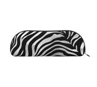 ESASAM Zebra-Print Leather Semi-Circular Storage Bag, Semi-Circular Shape, Simple and Fashionable