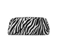 ESASAM Zebra Print Leather Zipper Three-Dimensional Pencil Case, Simple and Elegant, Fashionable and Practical