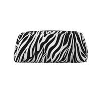 ESASAM Zebra Print Leather Zipper Three-Dimensional Pencil Case, Simple and Elegant, Fashionable and Practical