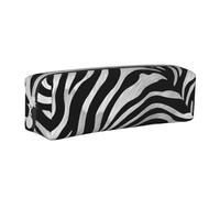 ESASAM Zebra-Print Leather Zipper Three-Dimensional Pencil Case, Simple and Elegant, Fashionable and Practical