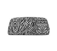 ESASAM Zebra Print Leather Zipper Three-Dimensional Pencil Case, Simple and Elegant, Fashionable and Practical