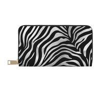 ESASAM Zebra-Print Long Imitation Leather Wallet, Stylish, Practical, and Durable