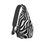 ESASAM Zebra Print Print Premium Men'S Casual Crossbody Chest Bag - Stylish, Durable, And Spacious