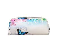 ESASAM Zen Design Butterfly Leather Zipper Three-Dimensional Pencil Case, Simple and Elegant, Fashionable and Practical