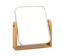 Esayendder Desk Mirror, 1X/3X Magnifying Double-Sided Mirror for Desk, 360° Flippable Small Mirror,Vanity Mirror, Makeup Mirror, with Natural Bamboo Stand