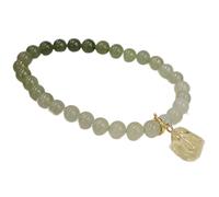 ESBANT Feng Shui Bracelet Natural Hetian Nephrite Jade Bracelet 6mm Stretchy Beaded Bracelet Wu Lou Charm Citrine Rabbit Pendant Jade Amulet Good Luck Bracelet Talisman Women,Rabbit