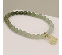 ESBANT Feng Shui Bracelet Natural Hetian Nephrite Jade Bracelet 6mm Stretchy Beaded Bracelet Wu Lou Charm Citrine Rabbit Pendant Jade Amulet Good Luck Bracelet Talisman Women,Rabbit
