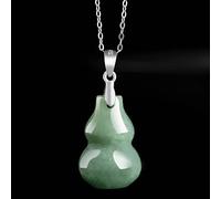 ESBANT Feng Shui Jade Wu Lou Pendant Necklace Sterling Silver Talisman Lucky Charm Vintage Gemstone Choker Attract Wealth Good Fortune