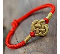 ESBANT Handmade Rope Woven Chinese Knot Bracelet Braided Rope Bracelet Multicolore Women Men Couples Vacation Attract Prosperity Love Luck Money,Reda,17cm (Color : Red, Size : 17cm)
