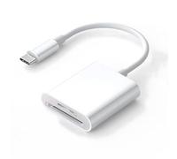 esbeecables USB C SD Card Reader, 2-in-1 Dual Slot High-Speed Memory Card Adapter for SD/MicroSD/SDXC/SDHC/UHS-I Cards, Compatible with iPhone 15/16, iPad, MacBook, Mac, Trail Camera and USB-C Devices