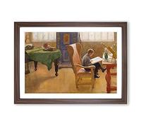 Esbjorn in The Study by Carl Larsson Framed Print | A2 Walnut Framed Wall Art | Ready to Hang | Modern Nature Picture | Living Room Bedroom Lounge Office