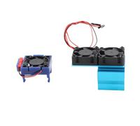 ESC Motor Dual Fan Set High Performance Cooling System for Slash 4x4 Rustler 4x4 Stampede 4x4 Hoss 4x4 Velineon VXL 3s Aluminum Alloy Plastic Construction 5V Dual Fan Kit (Blue)