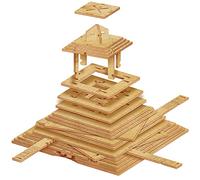 ESC WELT Quest Pyramid 3D Puzzle Game - 3-in-1 Wooden Puzzle Box Game - Brain Teaser Puzzles - Gift Box Riddle Game - Puzzle Box for Children and Adults - Mind 3D Wooden Puzzle - Easter Games Puzzle