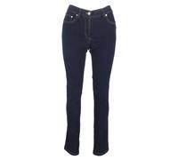 ESCADA Women's Preloved High-Rise Slim-Fit Jeans in Blue Cotton Denim | Size: 36