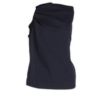 ESCADA Women's Preloved Draped Top in Navy Blue Silk | Size: 40
