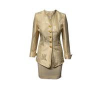 ESCADA Women's Preloved x Margaretha Ley Skirt Suit Set in Cream Cotton | Size: 34
