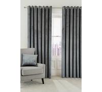 'Escala' Woven Lined Curtains Helena Springfield Grey 167cm width x 137cm drop