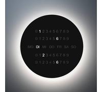 Escale BLADE O'CLOCK LED wall lamp, black, Ø 59 cm Metal wall clock