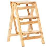 Escalera Plegable Madera Silla Multifuncal para el hogar la Biblioteca y el jardín Escalera Plegable a y Soporte para macetas