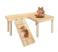 Escaliers à plate-forme de jouet pour hamster | Échelle en bois naturelle pour grimper, sauter et explorer | Accessory de cage for hamster, souris et gerbille, favourite l'activité physique,