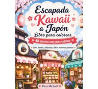 Escapada Kawaii a Japón Libro para colorear: 48 escenas cozy para colorear | Cafés, tiendas, callejuelas y dulces momentos japoneses