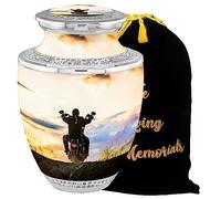 Escapade Rider Biker Cremation Urns for Adult Ashes Male - 200lbs Burial Urns for Human Ashes - Handcrafted Funeral Decorative Urns for Ashes Adult Male with Velvet Bag