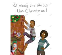 Escapades Christmas Adventure Greeting Card, 5x7/12.7 x 17.8 cm, Humorous Rock Climbing Theme, Full Colour Illustration, Winter Sports Design for Outdoor Enthusiasts