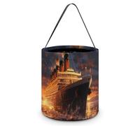 Escape from Boat The Titanic Cute Easter Basket Bucket Bag for Easter Egg Hunts Party Favor Decoration