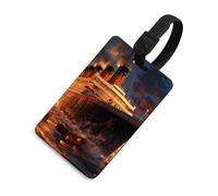 Escape from Boat The Titanic Funny Luggage Tag with ID Name Card Stylish Suitcase Labels Baggage Bag Tags