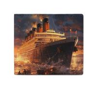 Escape from Boat The Titanic Funny Wallets Slim Soft Front Pockets Bifold Wallet with ID Credit Card Holder
