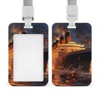 Escape from Boat The Titanic Printed Badge Holder with Lanyard Plastic Name ID Card Cases Work Tag