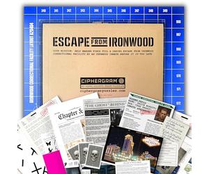 Escape From Ironwood: At-Home Escape Room Game | 3 Part Physical + Digital Mystery in an Envelope | Decode Clues, Examine Evidence, Crack the Final Cipher | Game Night for Couples, Friends & Family