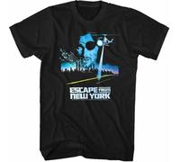 Escape from New York Helicopter Poster Men's T Shirt Snake Plissken Movie Tee Black(Small)