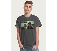 Escape From New York Men's Snake Wearing Leather Jacket T-Shirt in Charcoal | Size: Medium Escape From New York Charcoal M