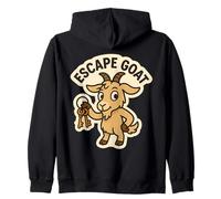 Escape GOAT Escape Room Lover Pun Scapegoat Wordplay Joke Zip Hoodie